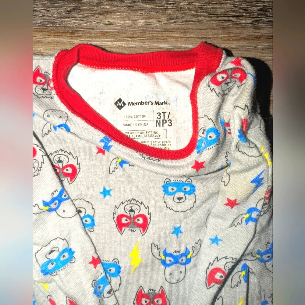 Members‎ Mark Superhero Pajamas Size 3T Set 3 Piece